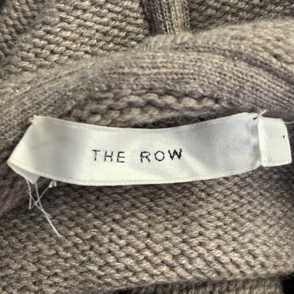 THE ROW Size M/L Ieva Heather Beige Cashmere Knit Hooded Maxi Dress - Picture 5 of 7